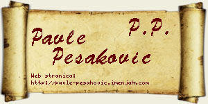Pavle Pešaković vizit kartica